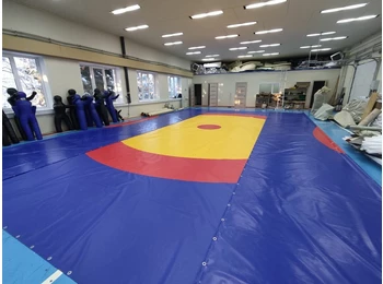 Покрывало для борцовского ковра из тентовой ткани - одноцветные (БЕЗ ЛЮВЕРСОВ ПОД РЕЙКУ)