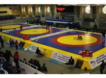 Помост для 4х борцовских ковров OLIMPIADA 22х64х1м