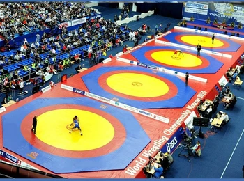 Помост для 4х борцовских ковров OLIMPIADA 22х64х1м