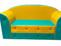 Детский игровой мягконабивной диван Гулливер зеленый/желтый