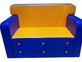 Детский игровой диван Комфорт синий желтый