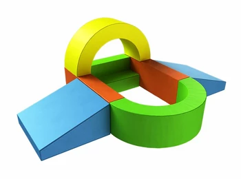 Мягкий модульный Тренажер Балансир салатовый / желтый