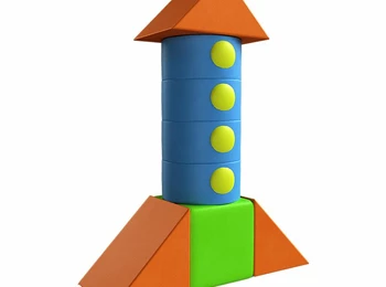 Мягкий модульный Тренажер Балансир салатовый / желтый