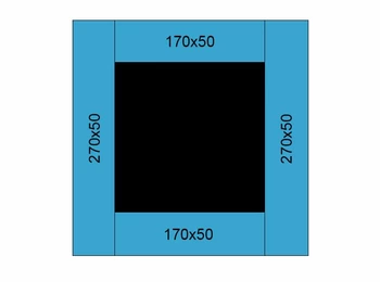 Скошенные маты 20 см на батут 5х3 м ширина мата 0,5м