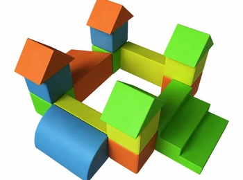 Мягкий модульный Тренажер Балансир салатовый / желтый