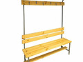 Скамейка для раздевалок со спинкой и верхней полкой (разборная) 1,5 м
