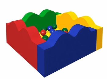 Детский сухой бассейн угловой R200xH40 зеленый без аппликаций