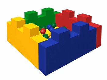 Детский сухой бассейн угловой R200xH40 зеленый без аппликаций