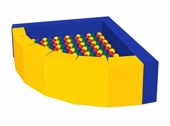 Детский сухой бассейн угловой R200xH40 зеленый без аппликаций