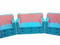 Детская игровая мебель Комфорт (без столика) голубой / св. розовый