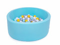 Детский сухой бассейн круглый голубой D100xH30 толщина борта 8 см