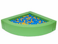 Детский сухой бассейн угловой R130xH30 разборный зеленый без аппликаций
